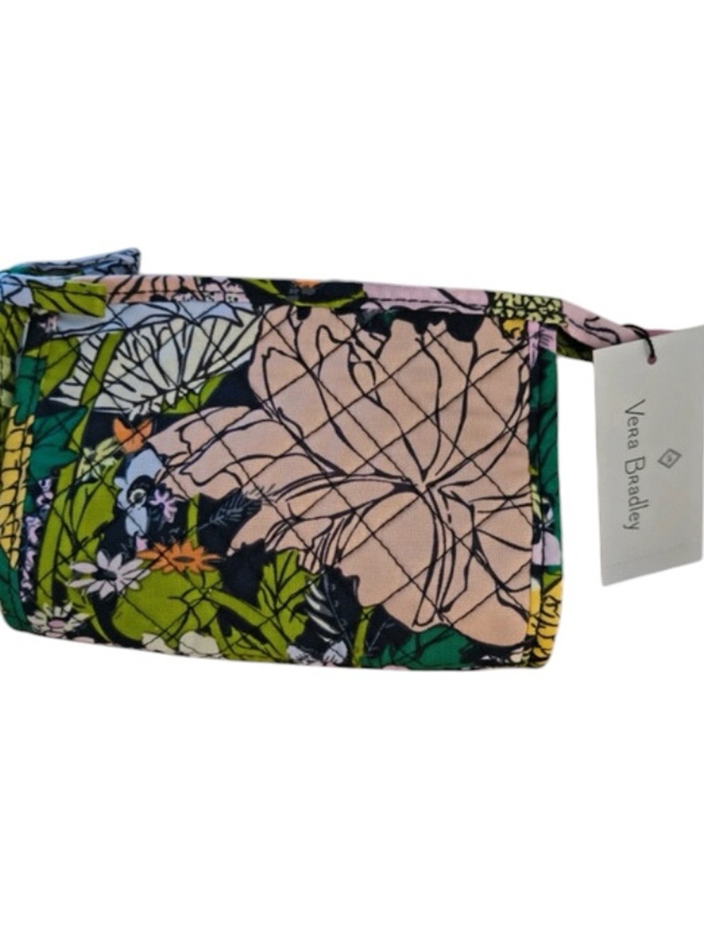 Vera Bradley Quilted Cosmetic Bag floral pattern Bloom Boom Recycled Cotton - Picture 2 of 5